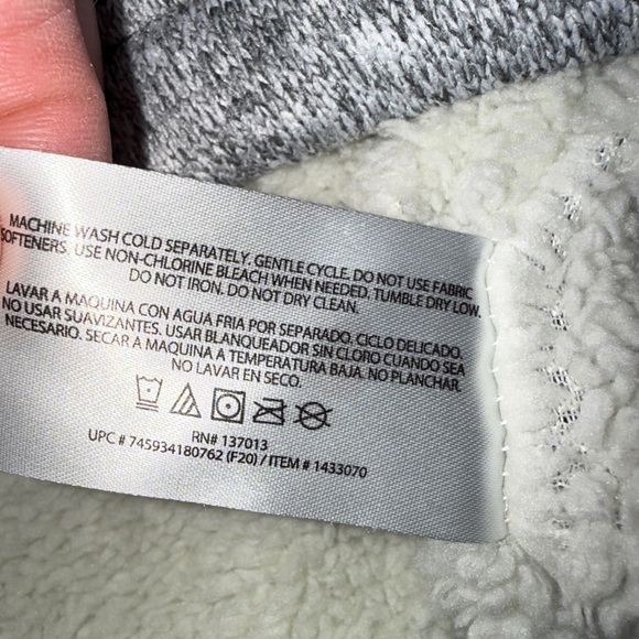 Orvis Sherpa Lined 1/4 Zip Pullover Sweater Men’s Small Gray Fleece Lined Jacket - Picture 9 of 13